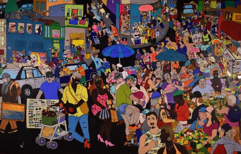 Mercado popular en la calle. Autor: Jorge Alonso Zapata. Año: 2020.