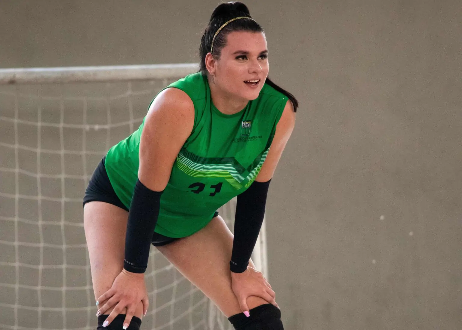 Emiliana durante un entrenamiento con el equipo del Politécnico Jaime Isaza Cadavid. Foto: Camila García Patiño