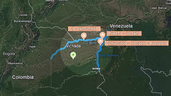 Mapa que ubica a Wasapana y La Venturosa. Elaboración: Mutante.