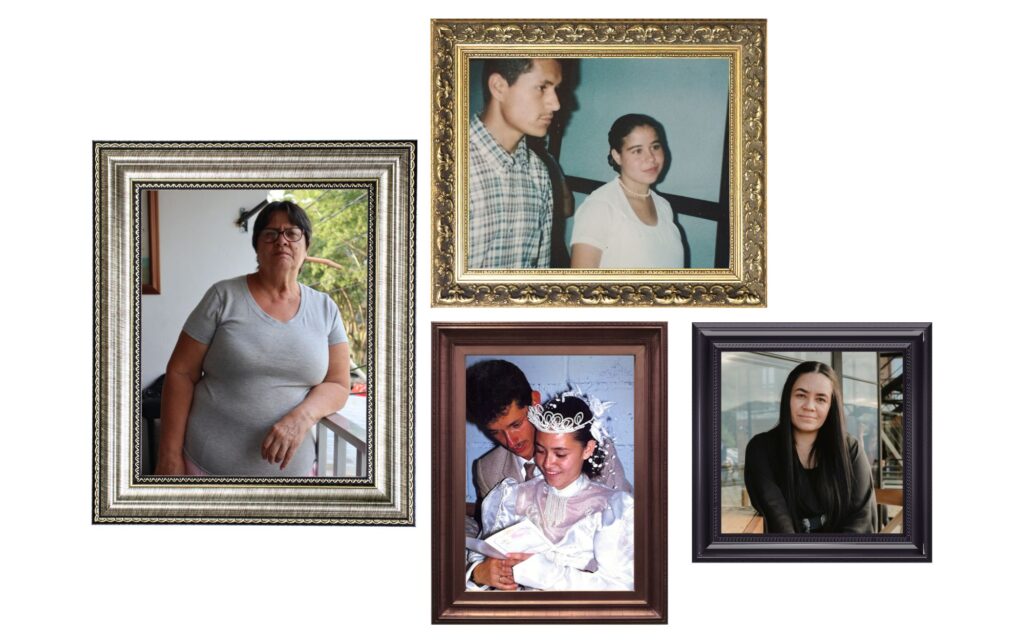 Collage de mujeres que se casaron siendo menores de edad