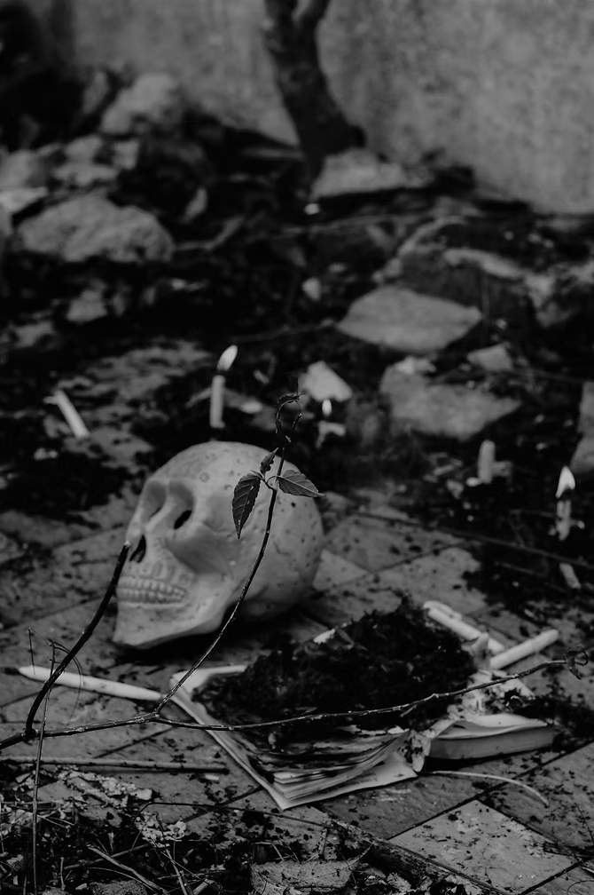 Los huesos como ofrenda. Foto: Joy Marino / Pexels.