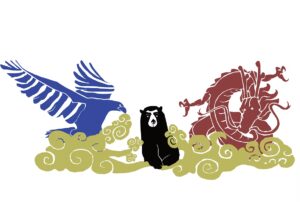 En la pugna entre China y Estados Unidos por la hegemonía económica mundial, países como Colombia están quedando en la mitad. Ilustración: José M. Holguín.